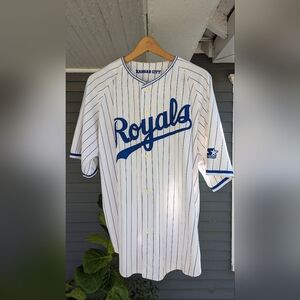 Vintage 90s Starter Kansas City Royals Pinstripe Baseball Jersey Extra Large